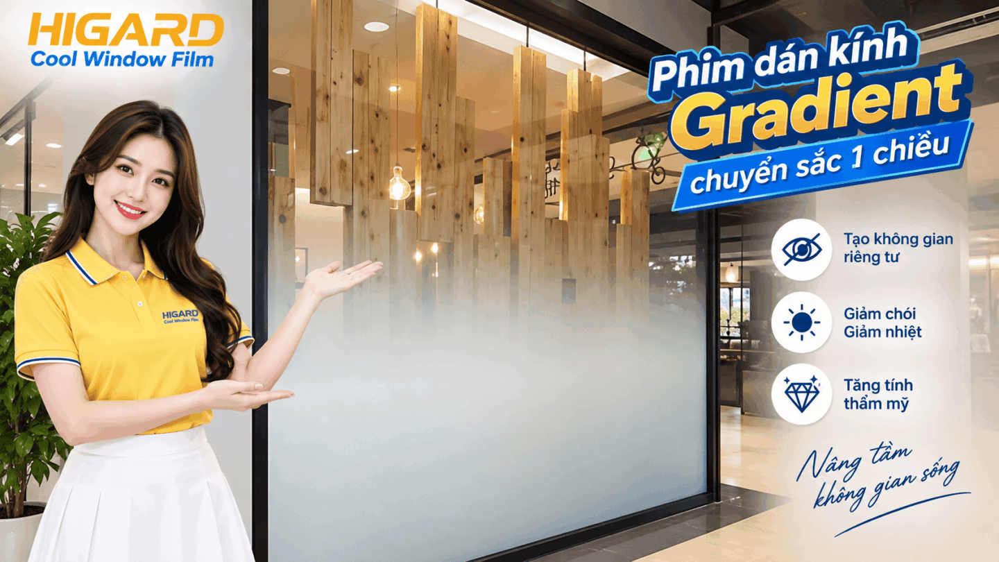 Ưu Điểm Của Phim Dán Kính Sương Mờ Chuyển Sắc 1 Chiều DE17F Và Phim dán kính Chuyển sắc chấm bi 1 chiều DE08F 2 Phim dán kính sương mờ DE17F chuyển sắc 1 đầu