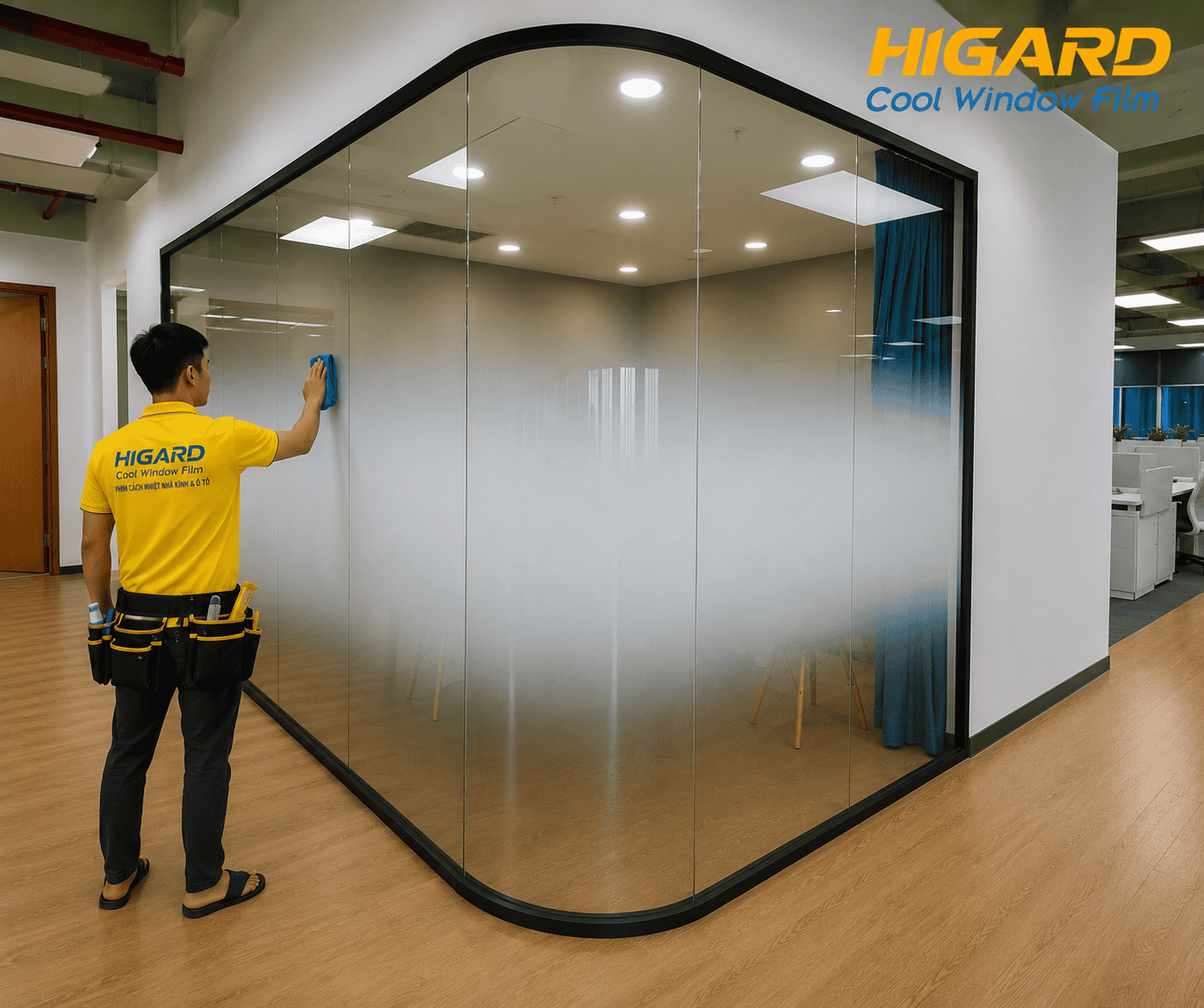 Phim dán trang trí kính 3D gradient cho cửa kính nội thất