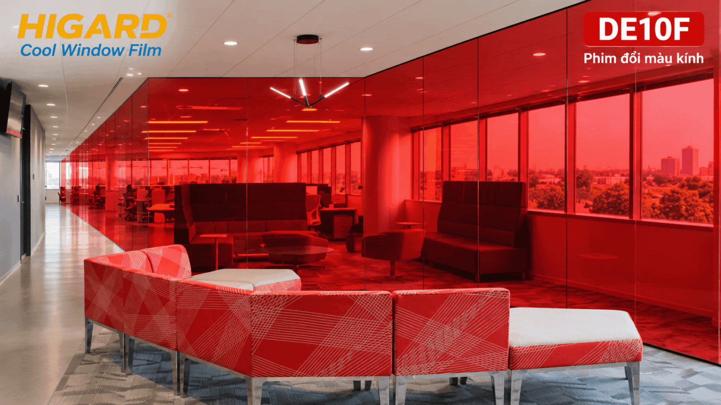 Decal Màu Đỏ Higard cho showroom và cửa hàng