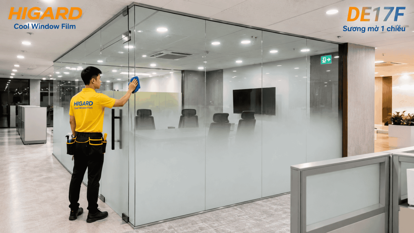 Decal Dán Kính Chấm Bi Gradient Higard mờ dần trên kính trong suốt