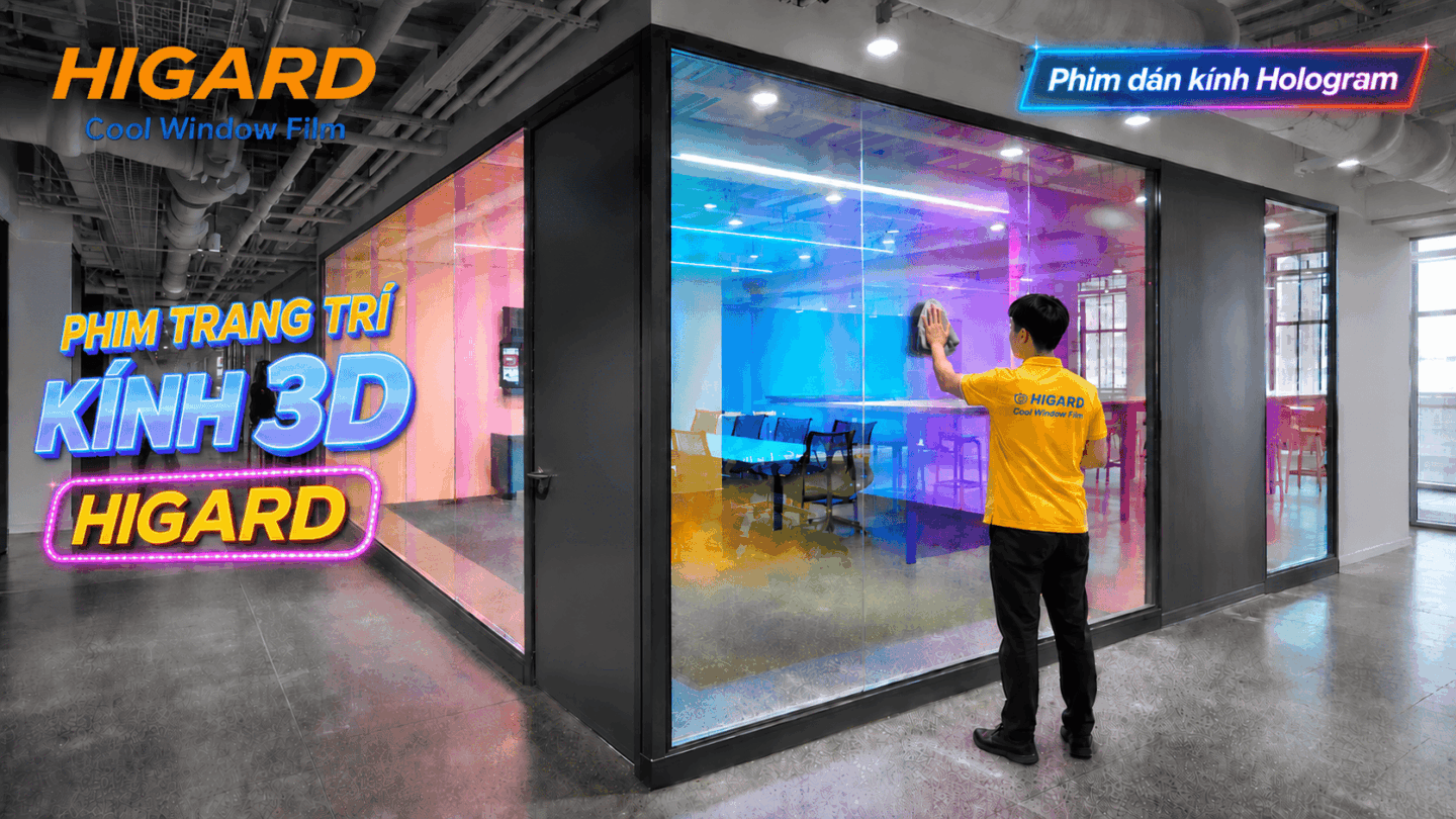 Phim dán kính Hologram Higard chuyển sắc cầu vồng