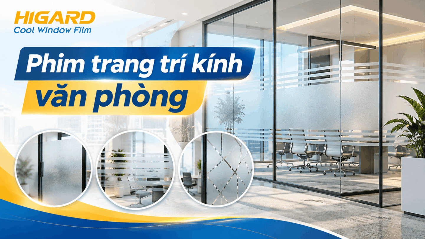 Decal mờ in UV trang trí vách kính văn phòng