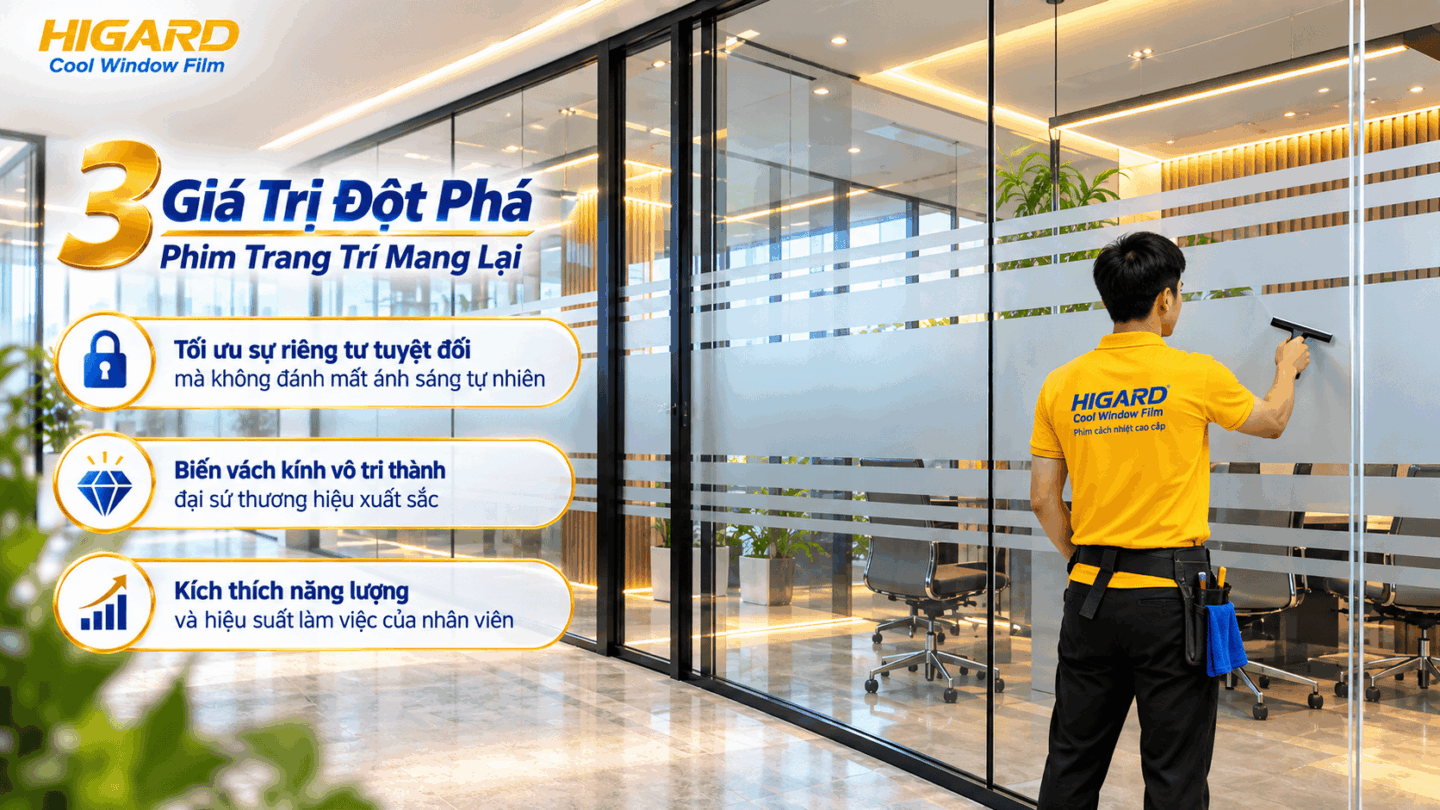 Decal trang trí kính văn phòng tạo không gian riêng tư