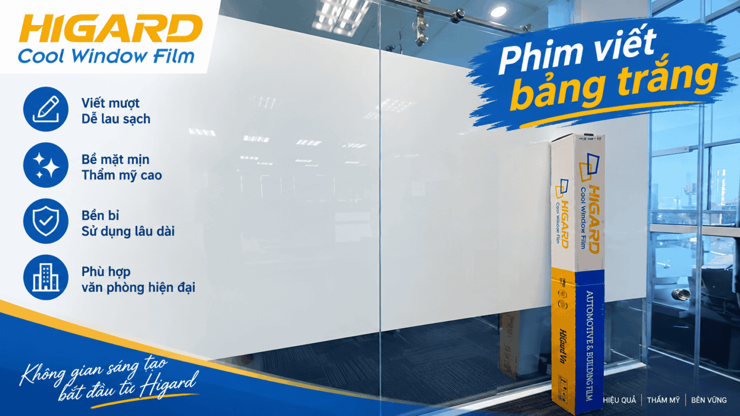 Decal viết bảng trắng dán kính tạo bề mặt viết tiện lợi cho văn phòng hiện đại