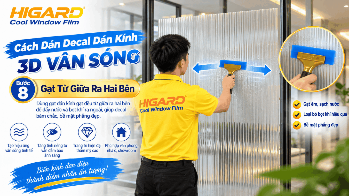 Hướng Dẫn Tự Dán Decal Vân Sóng 3D Tại Nhà Không Bị Bọt Khí 14 Gạt Decal Vân Sóng 3D từ giữa ra hai bên để tránh bọt khí