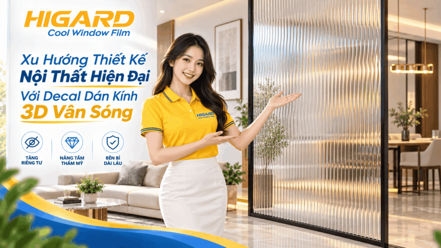 Decal vân sóng 3D trang trí phong cách Japandi