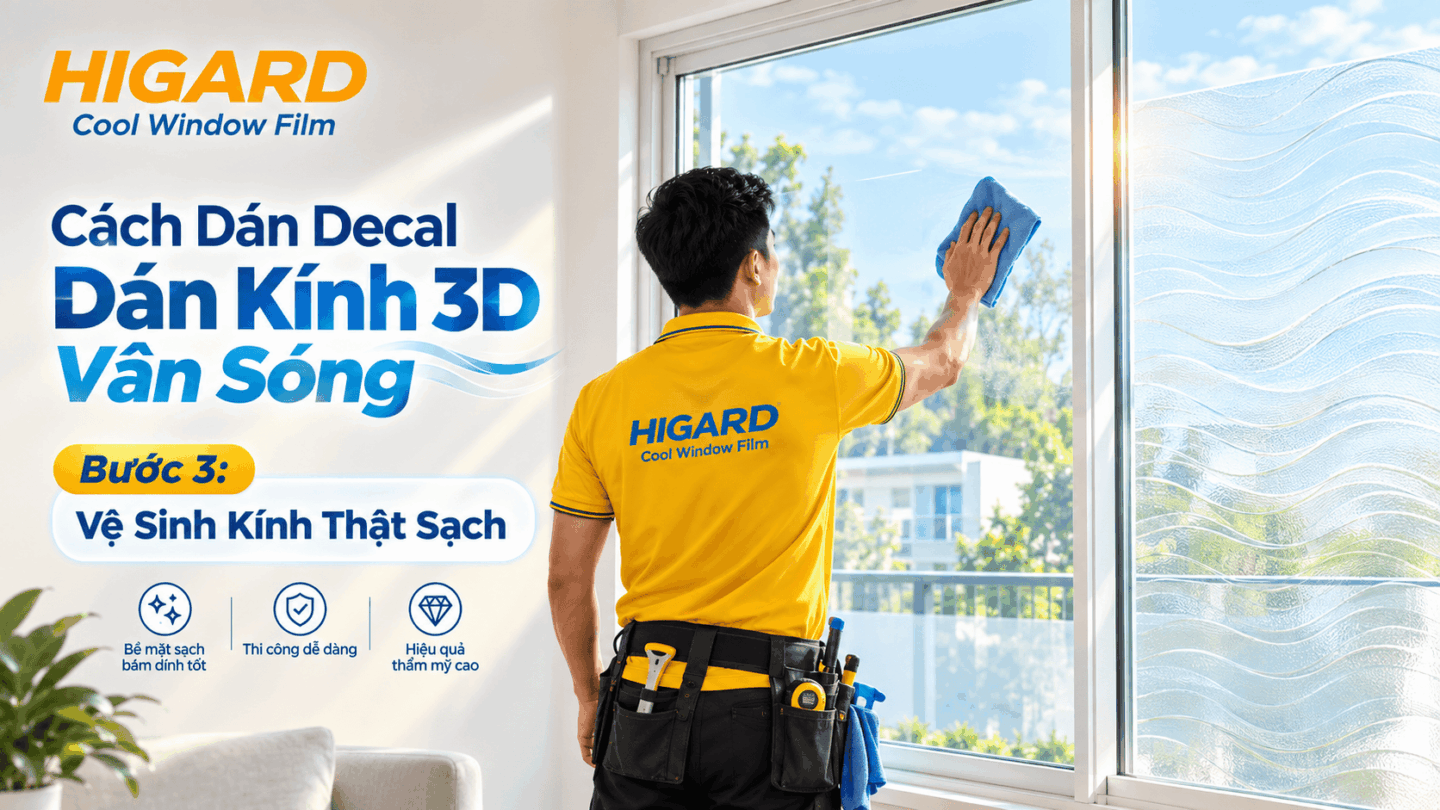 Hướng Dẫn Tự Dán Decal Vân Sóng 3D Tại Nhà Không Bị Bọt Khí 9 Vệ sinh kính thật sạch trước khi dán Decal Vân Sóng 3D