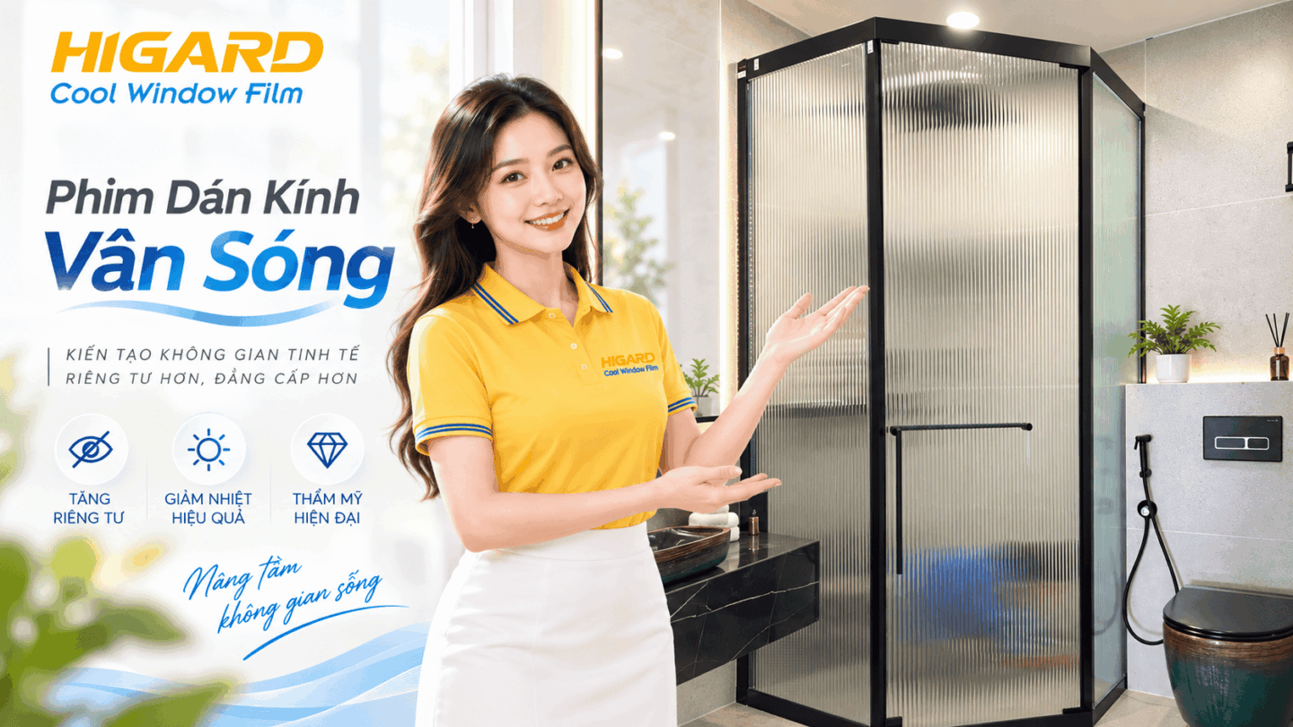 Decal dán kính 3D vân sóng phòng tắm đẹp