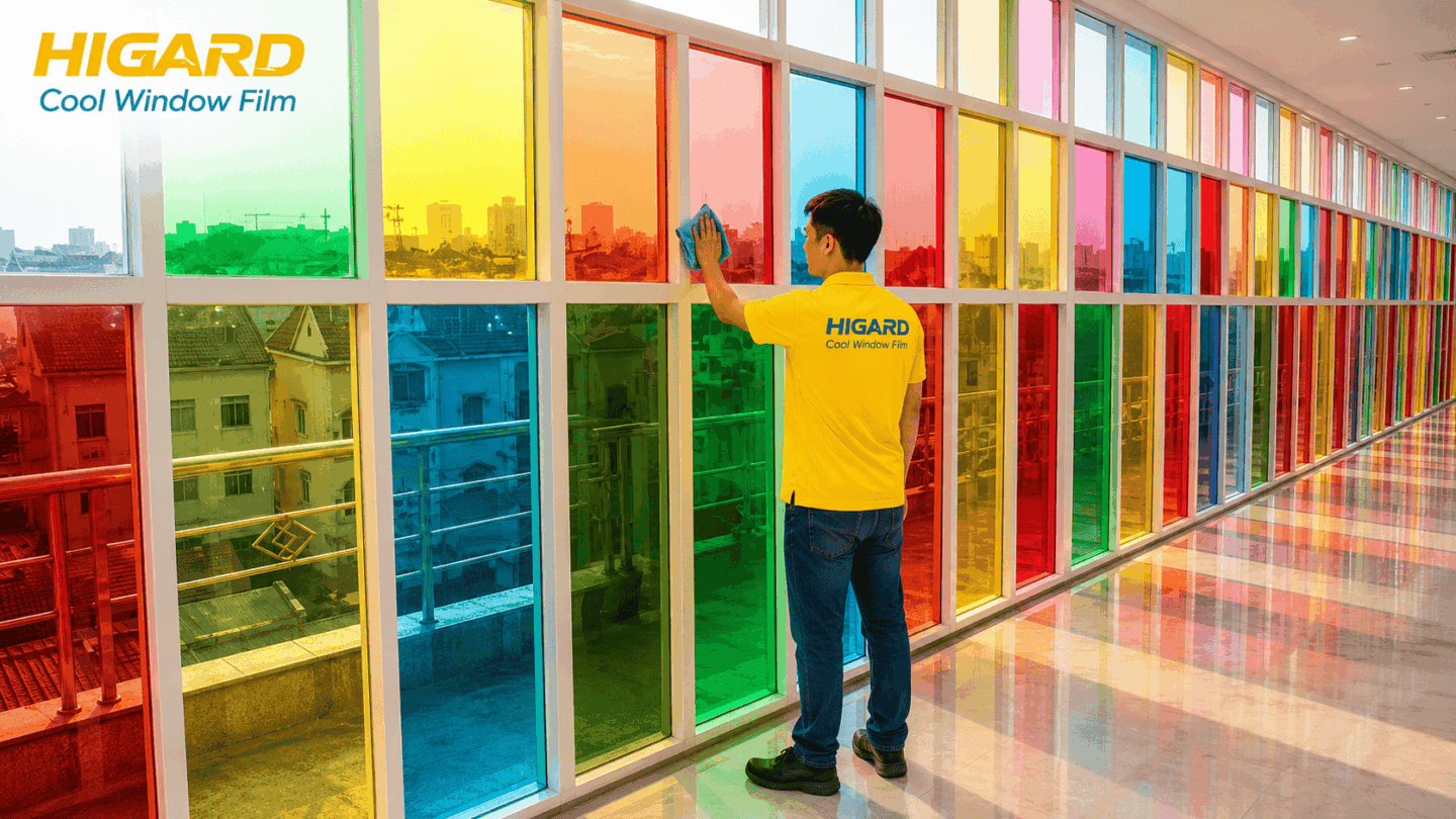 Phim dán kính đổi màu Higard hiệu ứng gradient màu