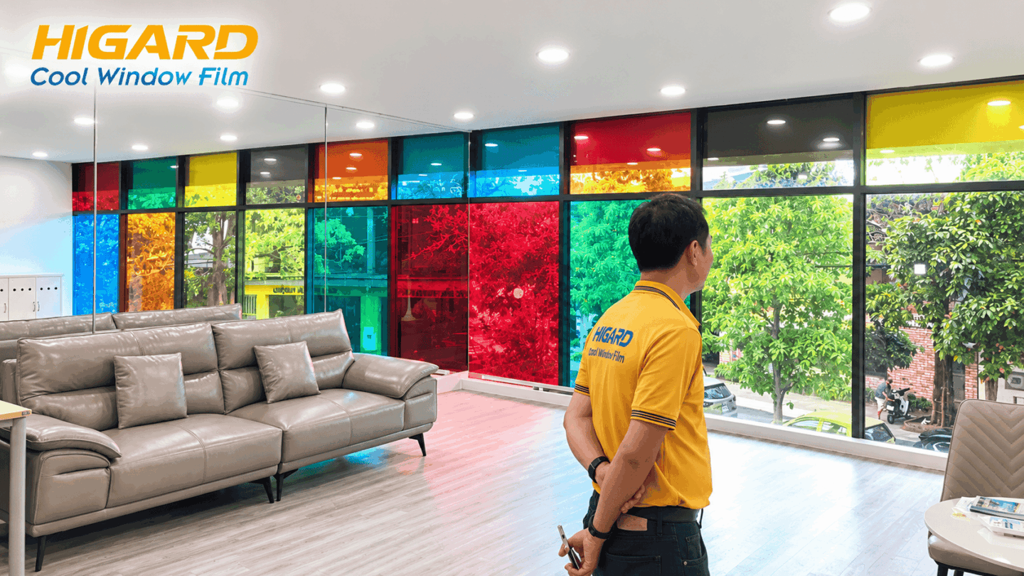 Dán phim đổi màu kính Higard do đại lý mua từ Higard để thi công cho khách hàng tại Bà Rịa Vũng Tàu