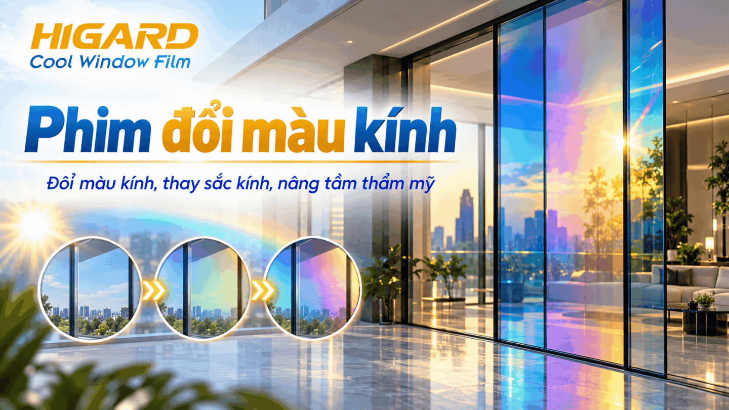 Dán phim đổi màu kính Higard màu cam giúp kính trang trí nổi bật, ấm áp và cuốn hút