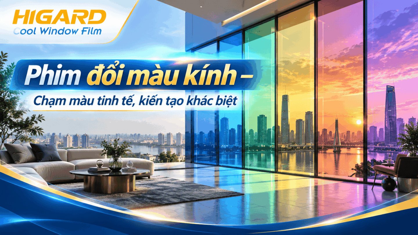 Dán phim đổi màu kính Higard màu hồng cho kính trang trí nổi bật và tạo nét cá tính riêng