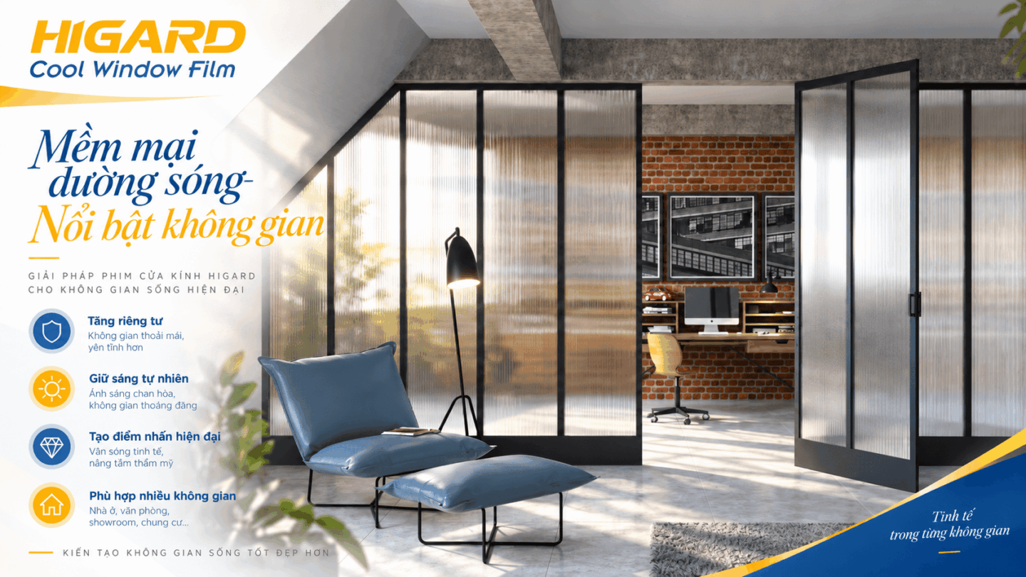 Decal mờ vân sóng văn phòng tạo không gian riêng tư
