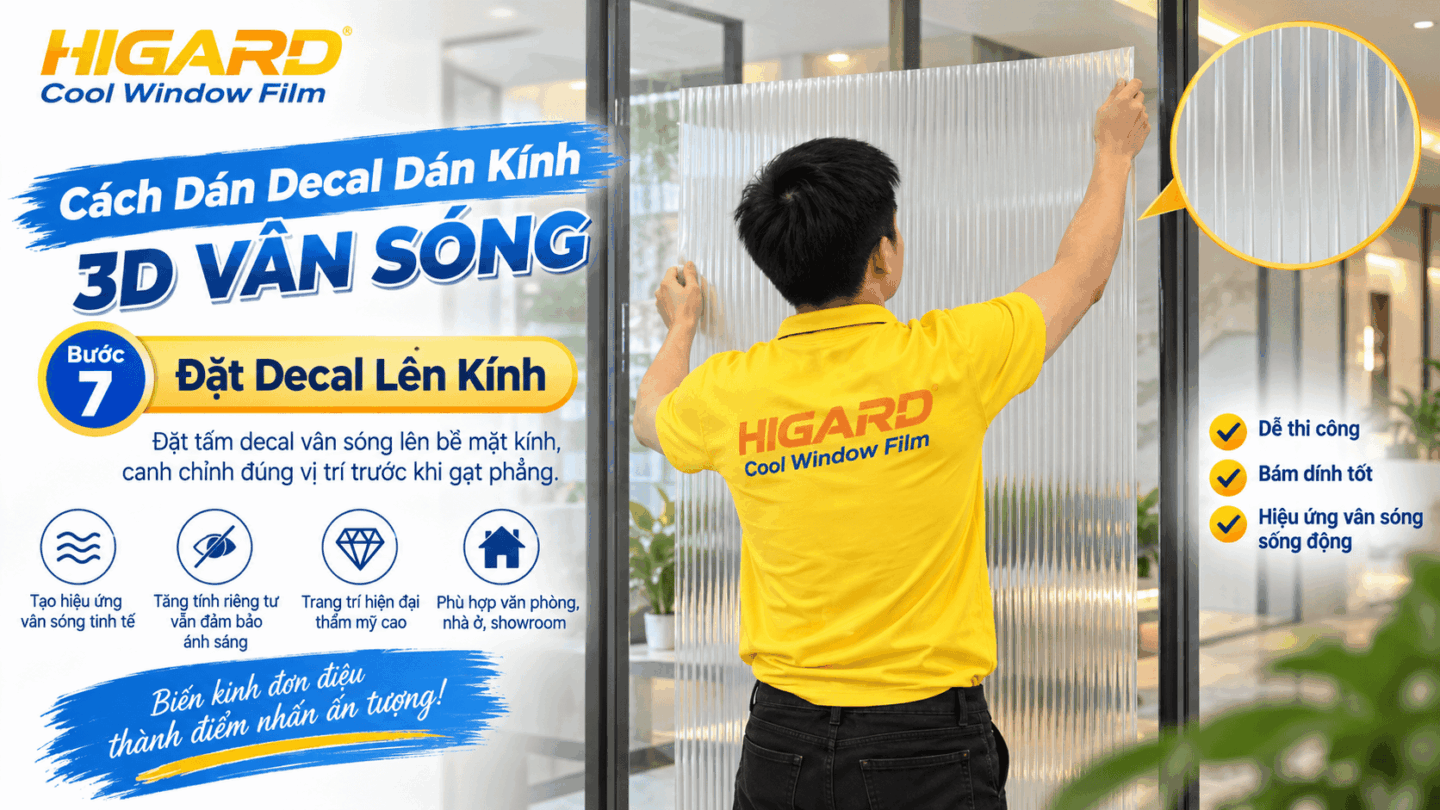Hướng Dẫn Tự Dán Decal Vân Sóng 3D Tại Nhà Không Bị Bọt Khí 13 Đặt Decal Vân Sóng 3D lên kính đúng vị trí