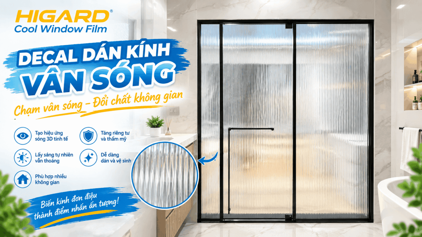 Decal Sóng Kính 3D dán cửa kính công ty sang trọng