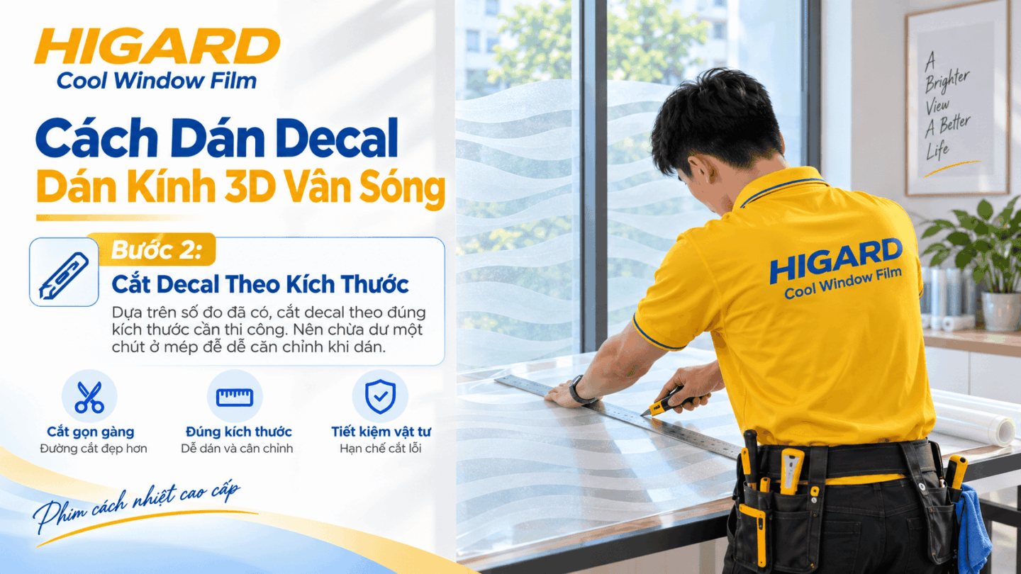 Hướng Dẫn Tự Dán Decal Vân Sóng 3D Tại Nhà Không Bị Bọt Khí 8 Cắt Decal Vân Sóng 3D theo kích thước kính đã đo