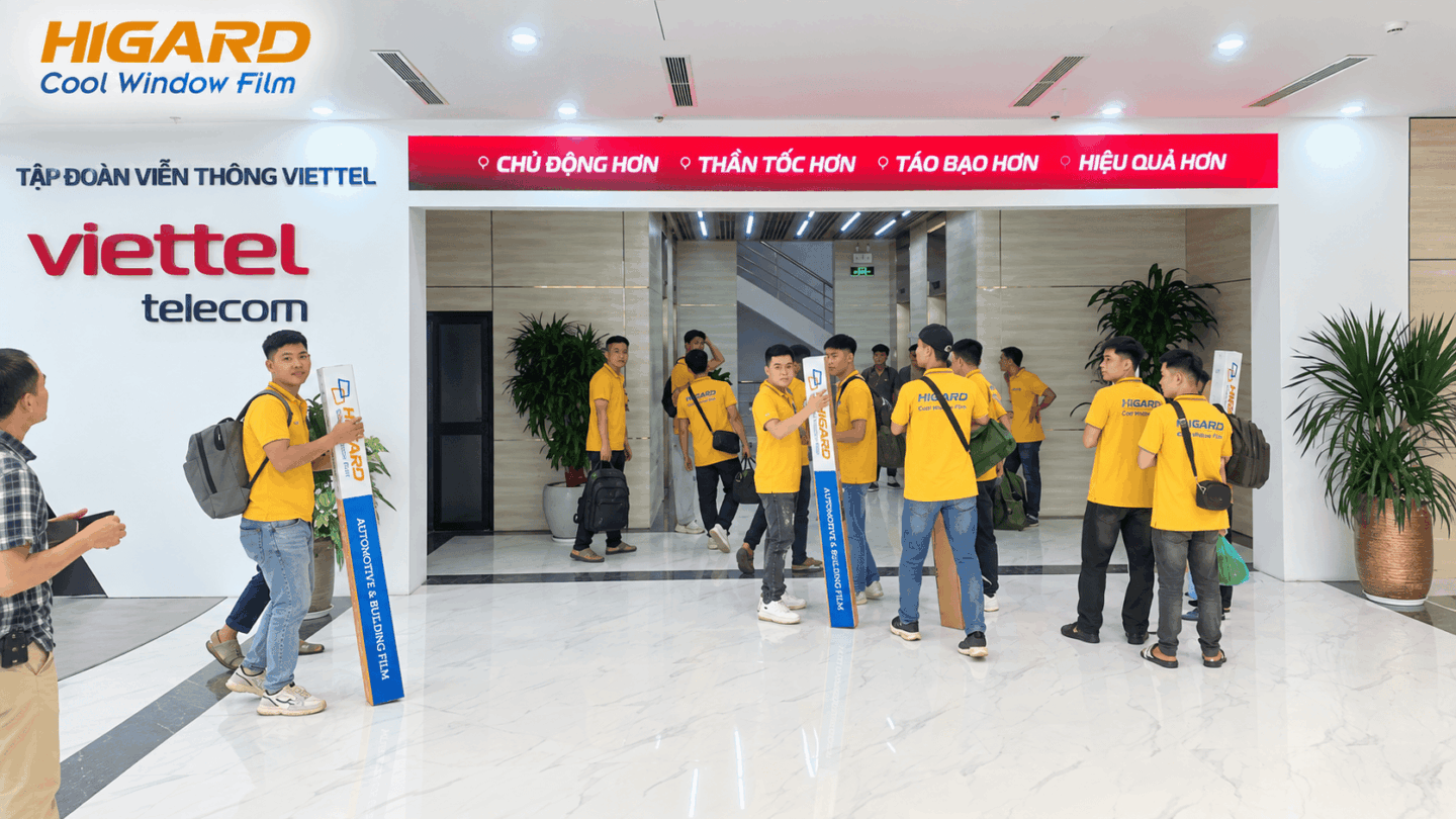 Thi công phim cách nhiệt Tòa nhà Viettel Hà Nội