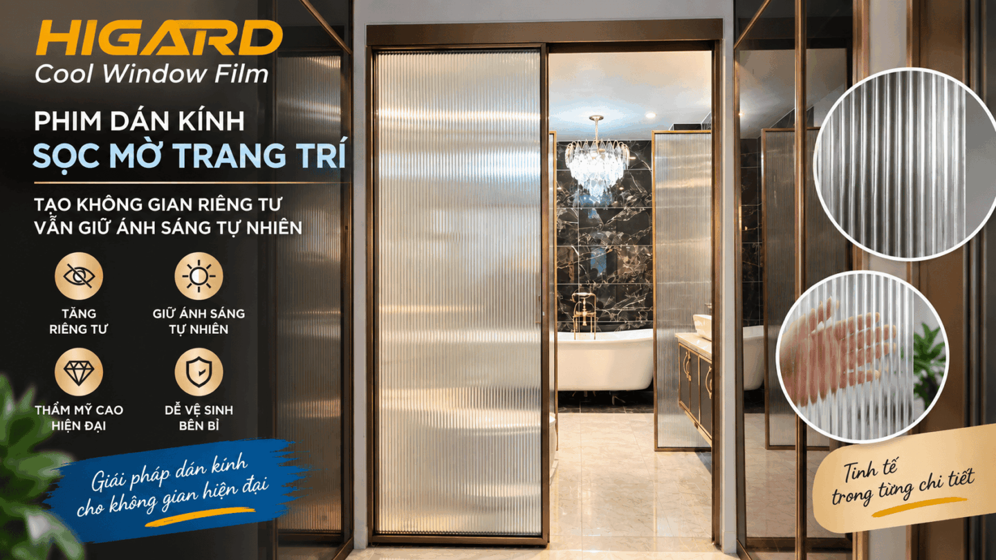 Decal mờ vân sóng cho văn phòng hiện đại