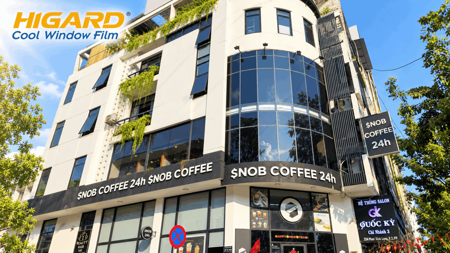 Phim cách nhiệt kính quán cafe giữ tầm nhìn