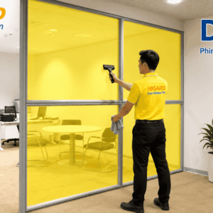 Phim Dán Kính Đổi Màu Higrard 15 Phim đổi màu kính màu vàng Higard cho mặt tiền kính