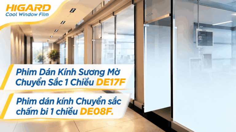 So sánh phim dán kính sương mờ DE17F và phim chuyển sắc chấm bi DE08F