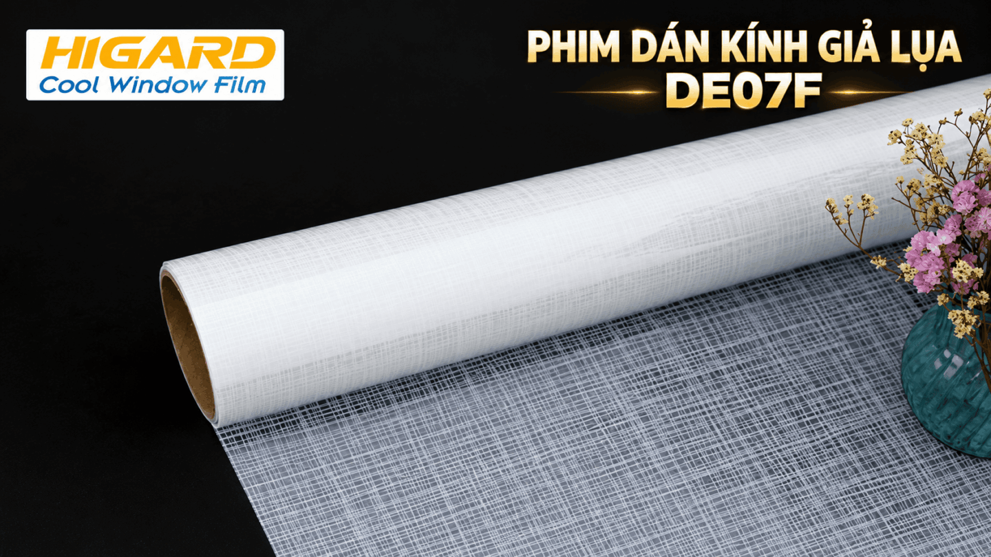 Phim dán kính Giả Lụa DE07F: Trang Trí Kính ấn tượng, Đẳng Cấp 30 Phim dán kính giả lụa mã DE07F Higard dùng cho kính trang trí