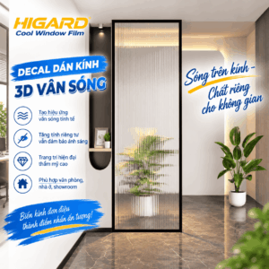 Decal vân sóng 3D Higard dán vách kính văn phòng sang trọng