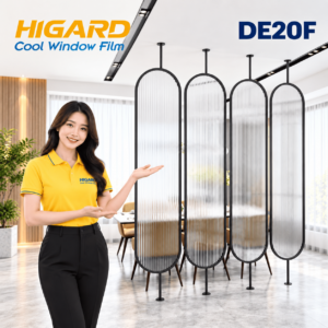 Vách ngăn phòng khách dán decal mờ vân sóng DE20F