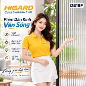 Báo Giá Decal Vân Sóng 3D Lớn 2.5cm DE19F Mới Nhất Higard 2026 10 Vách kính phủ toàn bộ decal vân sóng lớn DE19F 2.5cm