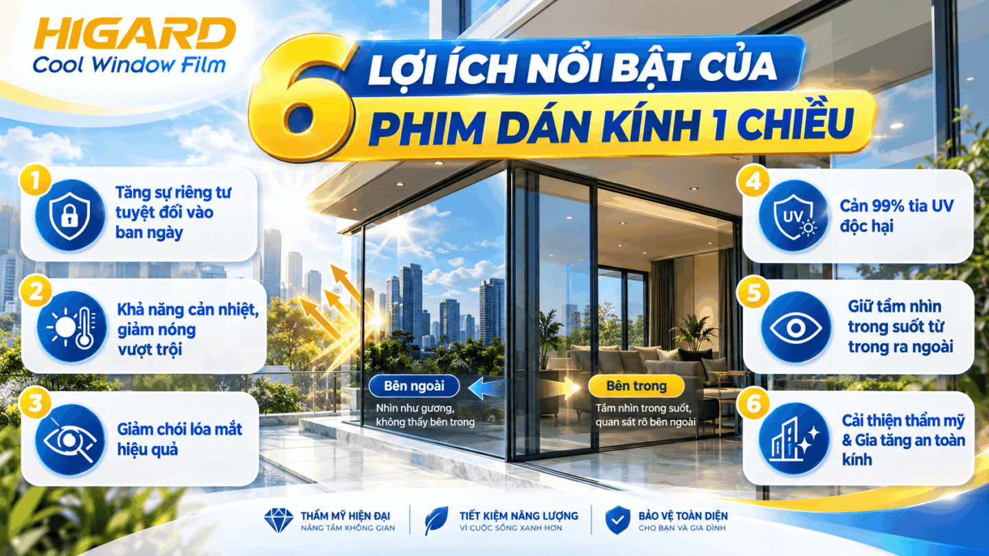 Phim dán kính chống nhìn trộm dán cho cửa sổ chung cư hướng Tây