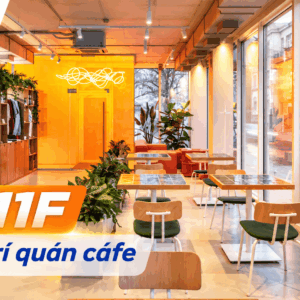 Decal dán kính màu cam DE11F trang trí quán cà phê