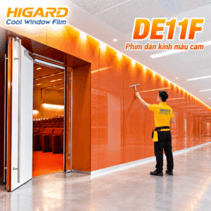Phim dán kính đổi màu cam DE11F Higard trang trí vách ngăn kính