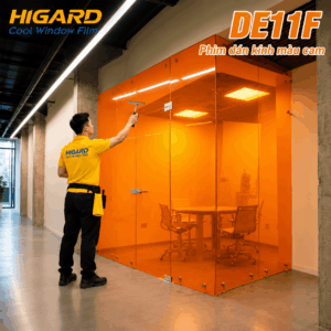 Decal dán kính màu cam Higard DE11F trang trí showroom hiện đại