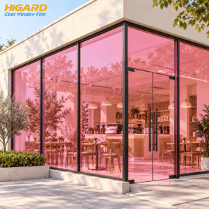Phim Dán Kính Màu Hồng DE14F Higard cho quán cà phê