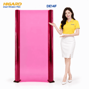Phim Dán Kính Màu Hồng DE14F Higard trang trí kính