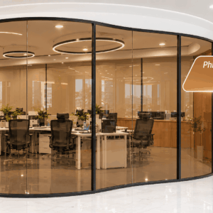 Phim dán kính màu trà Higard HT50 cho vách kính nội thất