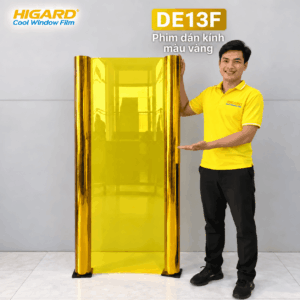 Cuộn phim dán kính màu vàng DE13F Higard chất liệu PET
