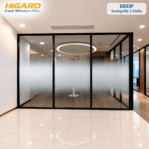 Thi công dán kính mờ DE03F Higard cho phòng họp